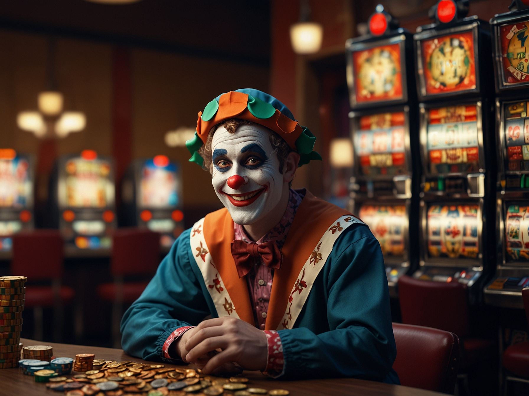 Welcome bonus banner with jester and coins